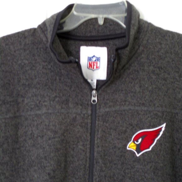 NFL Team Apparel Mens L/S Gray Fleece Full Zip Arizona Cardinals Sweater NWOT- M - Picture 1 of 2